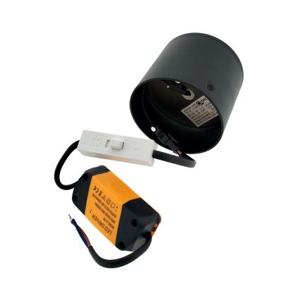 Spot LED 5W, 230V, 3000/4000/6400K, Ø 7,5 cm, negru