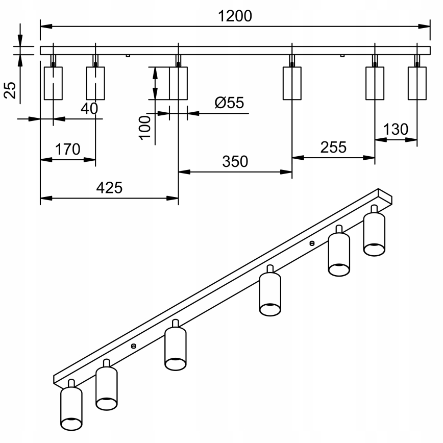 Spot LED ANGIE 6xGU10/6W/230V alb