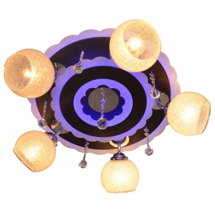 Lampa spot ARONA 5xE27/15W/230V+LED negru