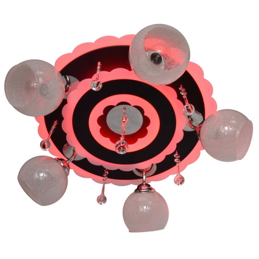 Lampa spot ARONA 5xE27/15W/230V+LED negru