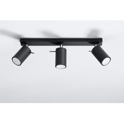 Spot LED ASMUS 3xGU10/7W/230V negru Brilagi