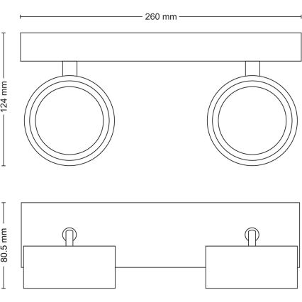 Spot LED 2xLED/5,5W/230V negru Philips