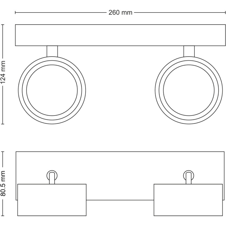 Spot LED 2xLED/5,5W/230V negru Philips