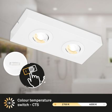 Spot LED Briloner 3996026 CTS 2xLED/4W/230V 2700/4000K alb