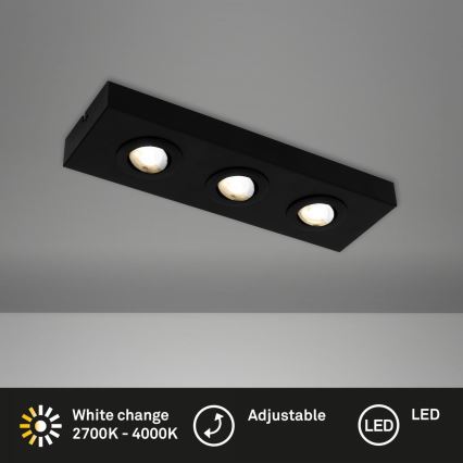 Spot LED Briloner 3996035 CTS 3xLED/4W/230V 2700/4000K negru