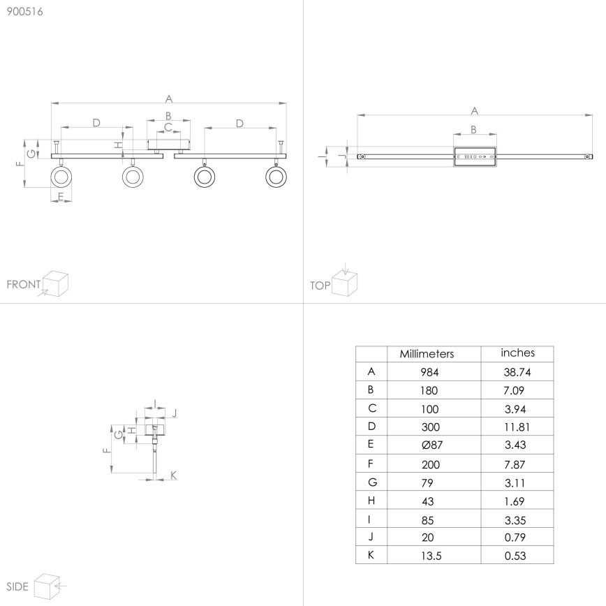 Spot LED 4xLED/3,2W/230V + 2xLED/3,3W/230V Eglo