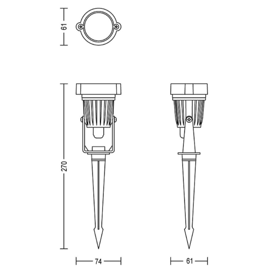 Spot LED de exterior Philips CAPER LED/1,5W/24V IP44