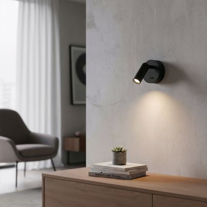 Spot LED de perete BEAN LED/3W/230V negru Ideal Lux