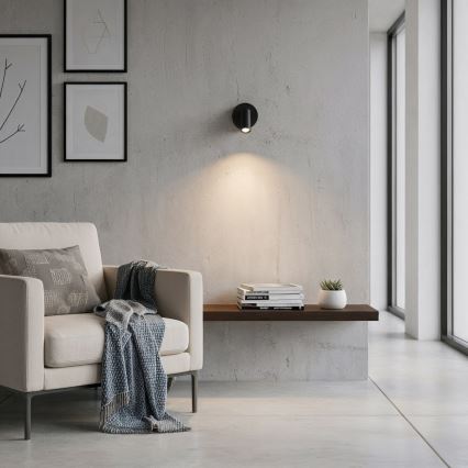 Spot LED de perete BEAN LED/3W/230V negru Ideal Lux