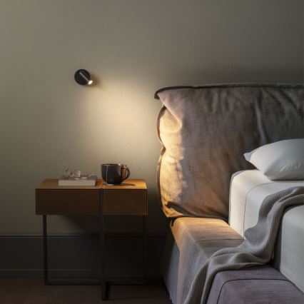 Spot LED de perete BEAN LED/3W/230V negru Ideal Lux