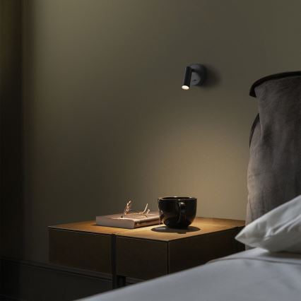 Spot LED de perete BEAN LED/3W/230V negru Ideal Lux