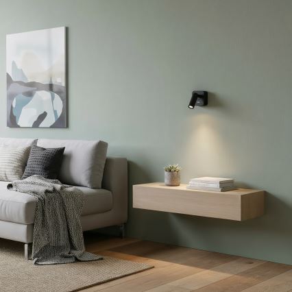 Spot LED de perete BEAN LED/3W/230V negru Ideal Lux