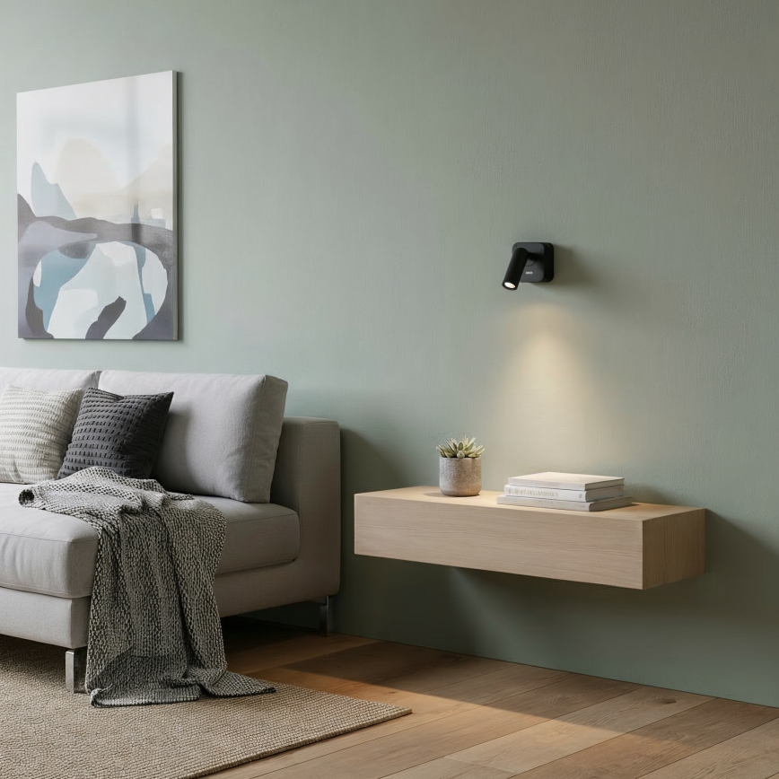 Spot LED de perete BEAN LED/3W/230V negru Ideal Lux