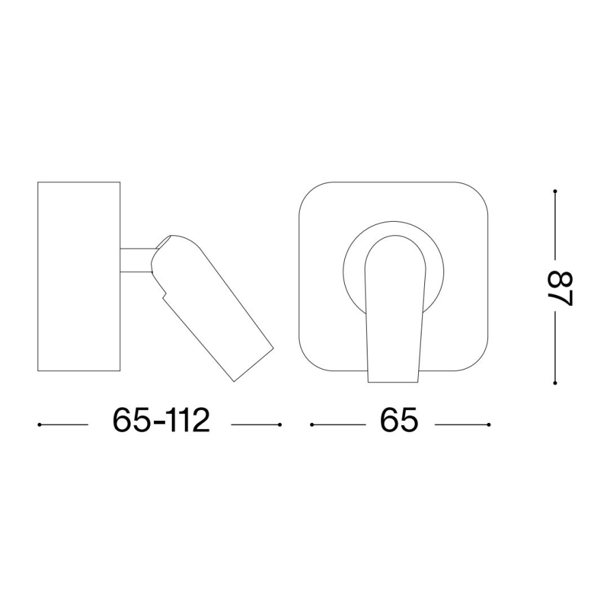 Spot LED de perete BEAN LED/3W/230V negru Ideal Lux