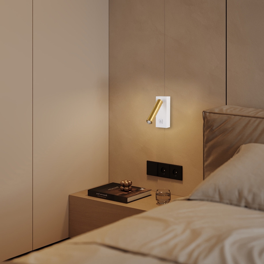 Spot LED de perete Brilagi MAYA 1xG9/7W/230V alb/auriu