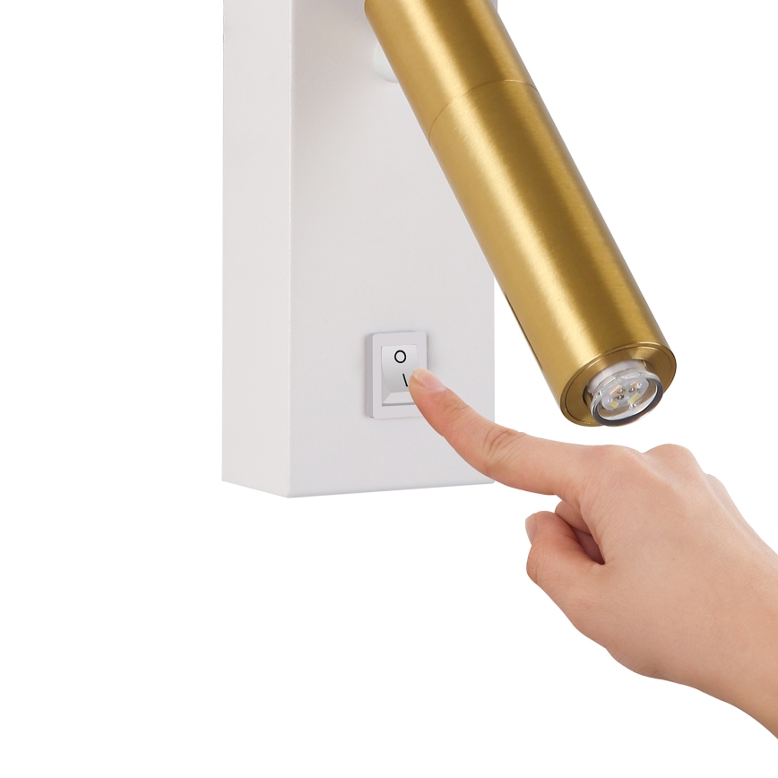 Spot LED de perete Brilagi MAYA 1xG9/7W/230V alb/auriu
