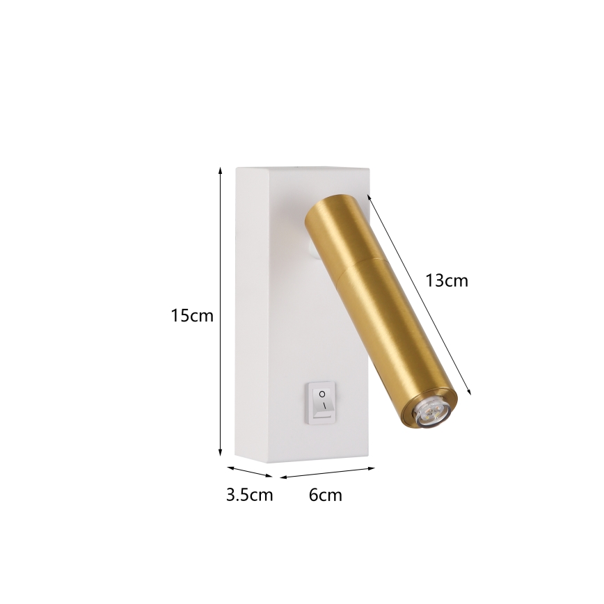 Spot LED de perete Brilagi MAYA 1xG9/7W/230V alb/auriu