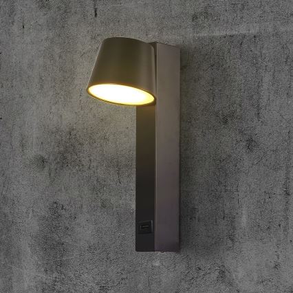 Spot LED de perete cu port USB LED/8W/230V 3000K