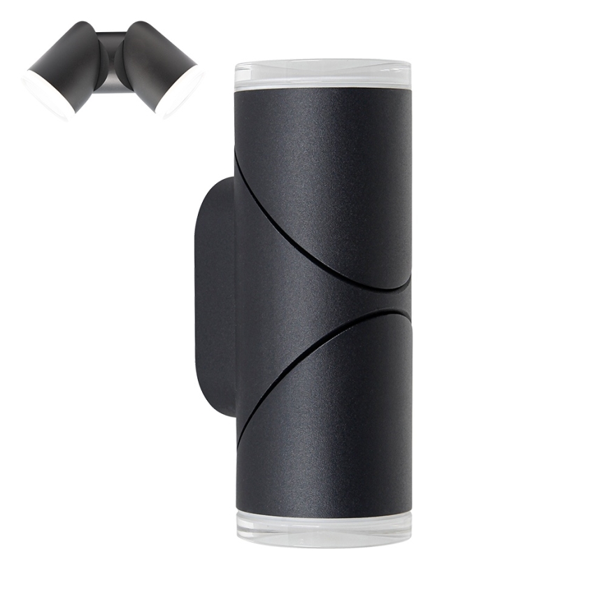 Spot LED de perete de exterior Prezent 28210A AKARA 2xLED/5W/230V IP65 negru