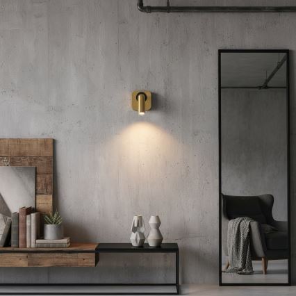 Spot LED de perete Ideal Lux BEAN LED/3W/230V CRI 90 auriu