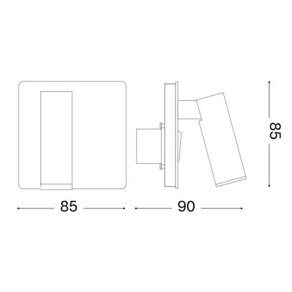 Spot LED de perete Ideal Lux LITE LED/3W/230V CRI 90 alb