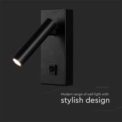 Spot LED de perete LED/2W/230V 4000K negru