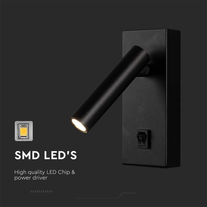 Spot LED de perete LED/2W/230V 4000K negru