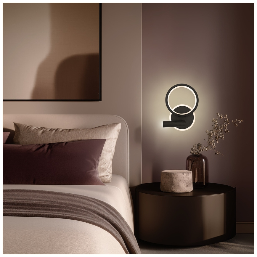 Spot LED de perete MONET LED/16W/230V, negru