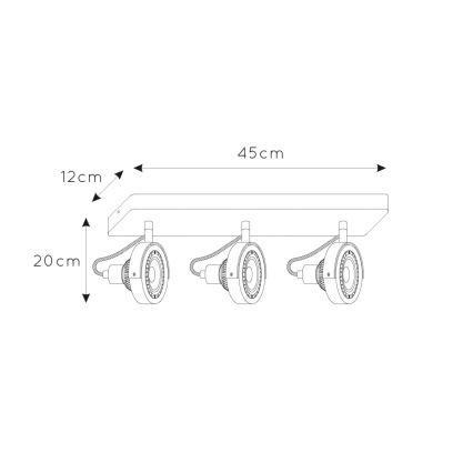 Spot LED dimabil Lucide 31931/36/31 TALA 3×GU10/12W/230V alb