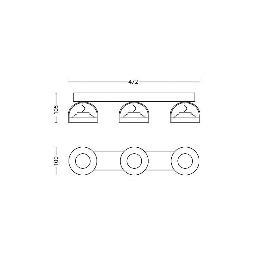 Philips 53313/17/16 - LED Lampă spot MYLIVING SPUR 3xLED/4,5W/230V