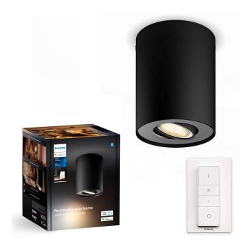 Spot LED dimabil Philips Hue PILLAR 1xGU10/4,2W/230V 2200-6500K negru + telecomandă