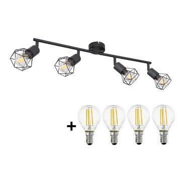 Spot LED Globo 4xE14/6W/230V negru