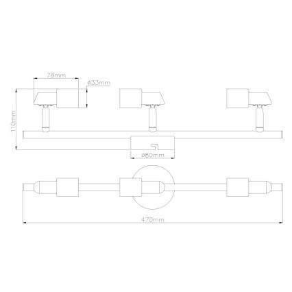 Spot Globo LED 3xGU10/3W/230V