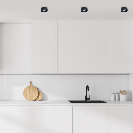 Plafonier cu spot NUSA 1xGU5,3/MR16/50W/12V rotund negru