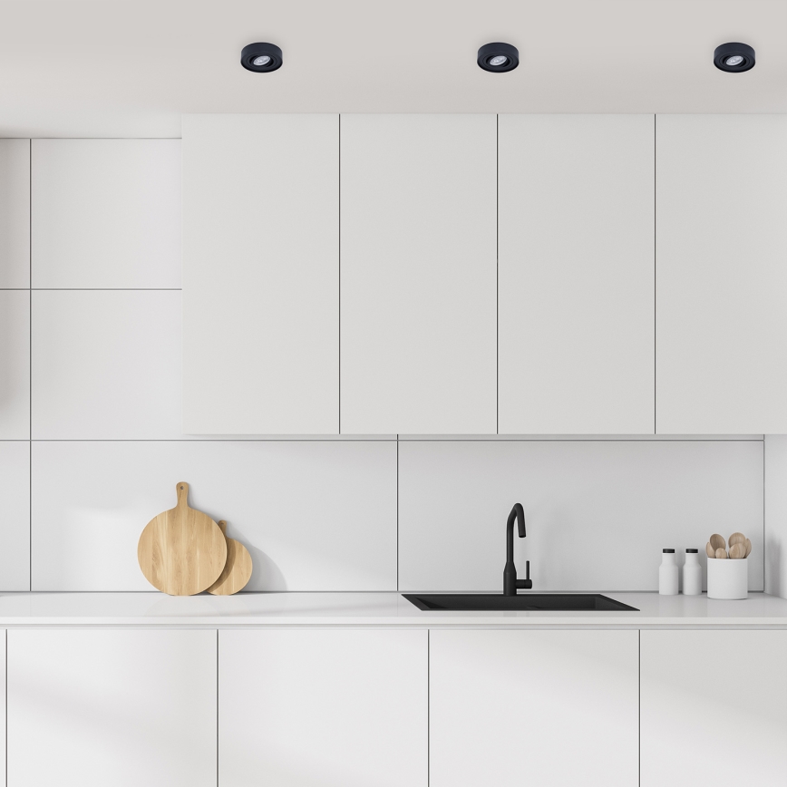 Plafonier cu spot NUSA 1xGU5,3/MR16/50W/12V rotund negru