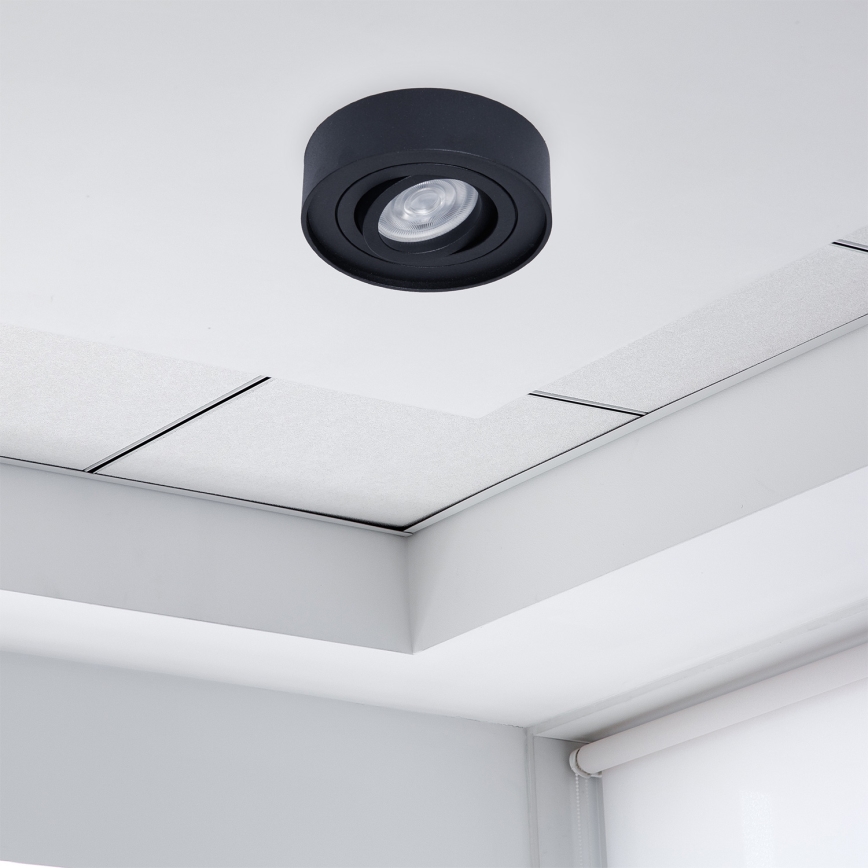 Plafonier cu spot NUSA 1xGU5,3/MR16/50W/12V rotund negru