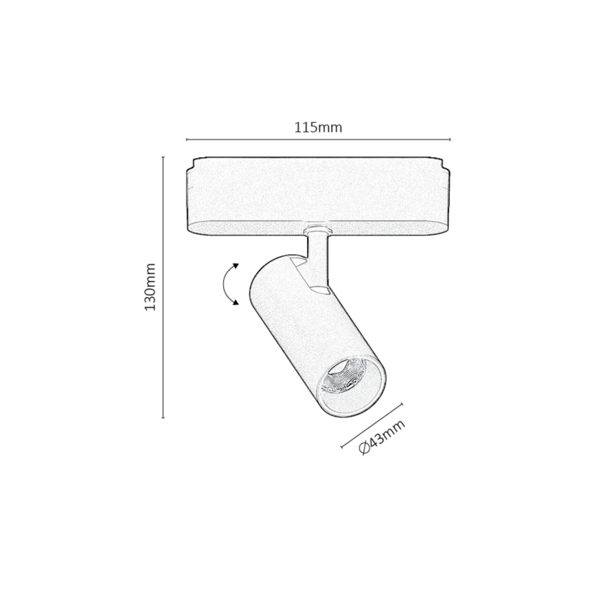 Spot LED pentru sistem de șină monofazic Rabalux LiTrack LED/10W/24V 4000K negru