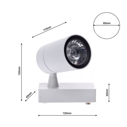 Spot LED pentru sistem de șină TRACK LIGHT LED/7W/230V 4000K alb