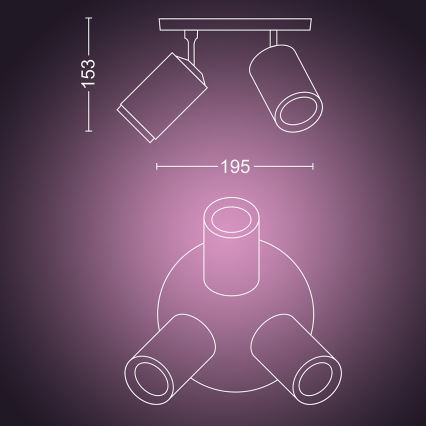 Philips 50633/31/P7 - LED Lampă spot HUE FUGATO 3xGU10/5,7W/230V
