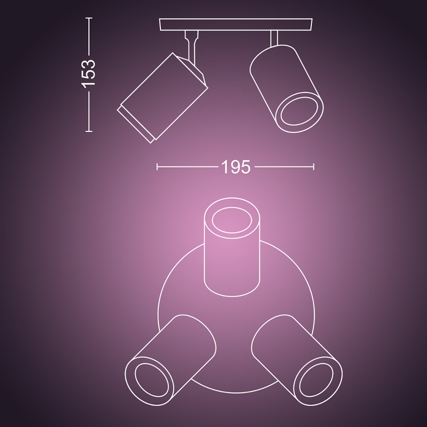 Philips 50633/31/P7 - LED Lampă spot HUE FUGATO 3xGU10/5,7W/230V