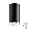Spot LED RGBW dimabil pentru baie TURYN 1xGU10/4,8W/230V 3000K IP44 negru + telecomandă