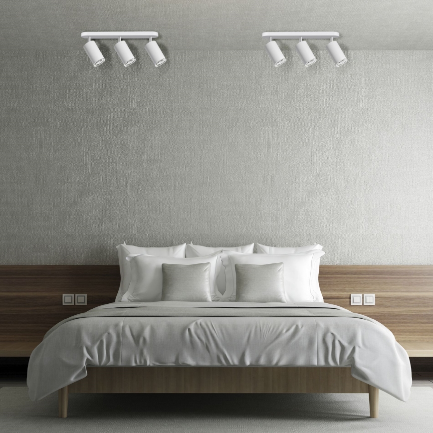 Spot pentru baie TURYN LED RGBW cu funcție dimmer 3xGU10/4,8W/230V 3000K IP44 alb + telecomandă