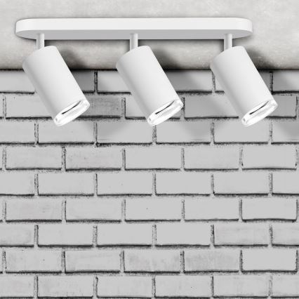 Spot pentru baie TURYN LED RGBW cu funcție dimmer 3xGU10/4,8W/230V 3000K IP44 alb + telecomandă