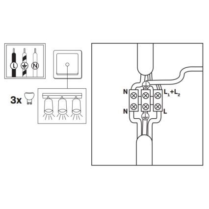 Spot pentru baie TURYN LED RGBW cu funcție dimmer 3xGU10/4,8W/230V 3000K IP44 alb + telecomandă