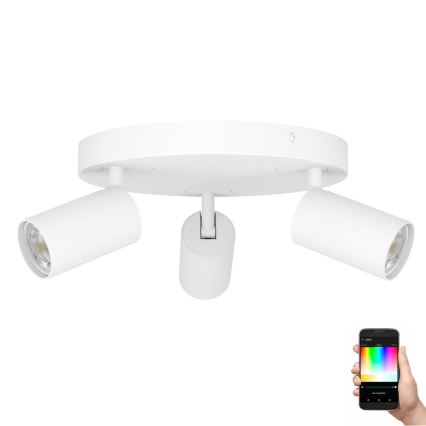 Spot LED RGBW dimabil 3xGU10/4,9W/230V alb Eglo