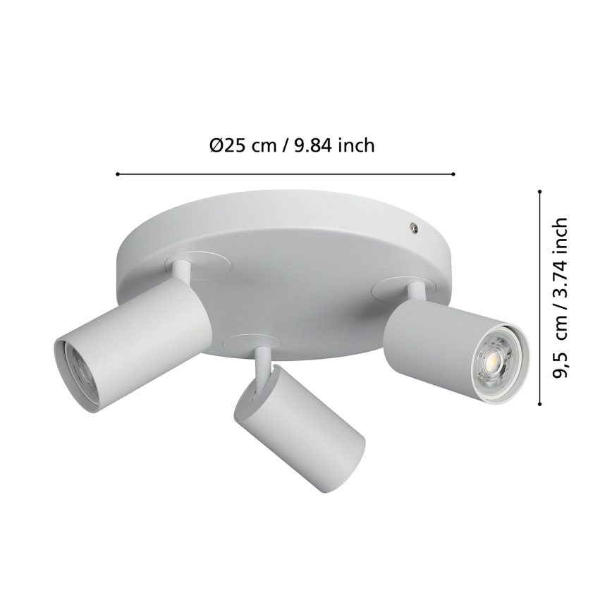 Spot LED RGBW dimabil 3xGU10/4,9W/230V alb Eglo