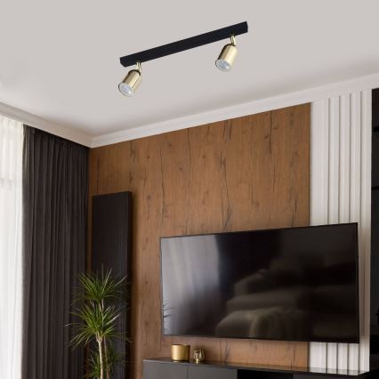 Spot LED RGBW dimabil TOP 2xGU10/6,5W/230V 2700-6500K negru/auriu