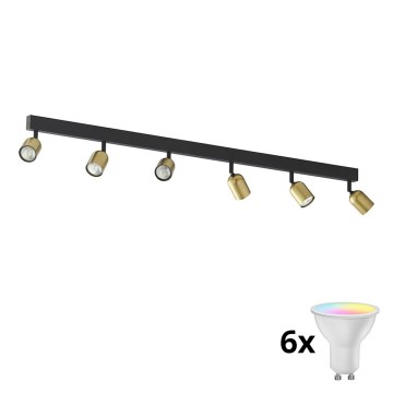 Spot LED RGBW dimabil TOP 6xGU10/6,5W/230V 2700-6500K auriu/negru