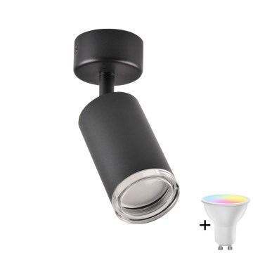 Spot LED RGBW dimerizabil pentru baie TURYN 1xGU10/4,8W/230V 3000K IP44 negru + telecomandă