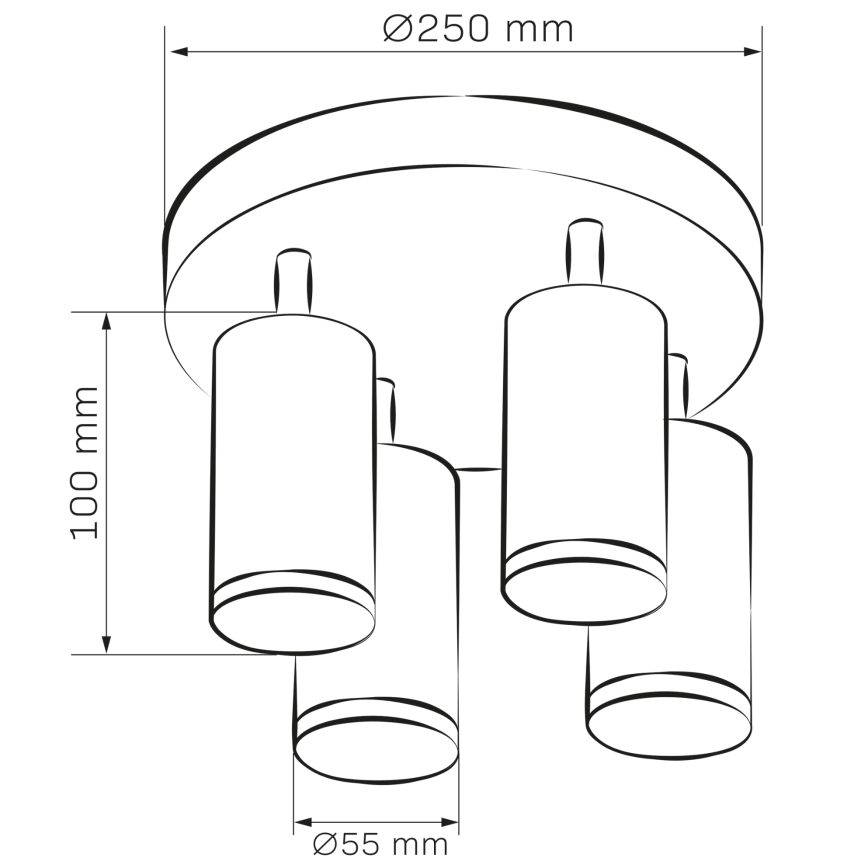 Spot LED RGBW pentru baie TURYN, dimabil, 4xGU10/4,8W/230V, 3000K, IP44, alb + telecomandă